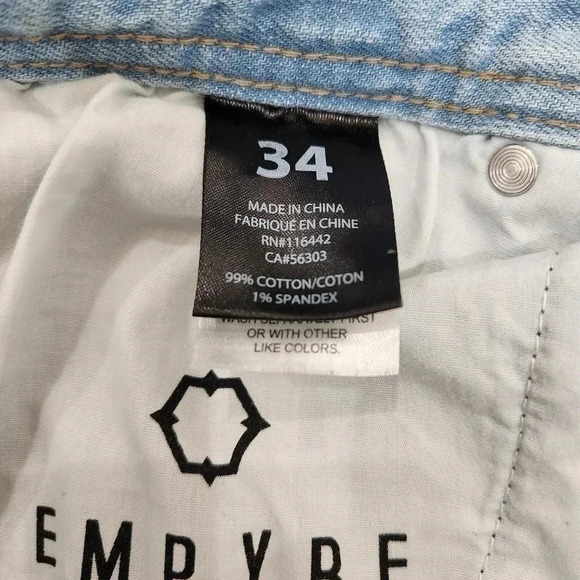 Empyre Stonewashed blue, Distressed Denim Jeans, US Men's 34 - Picture 9 of 10